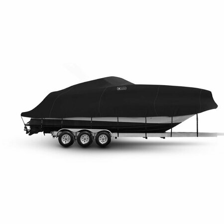 EEVELLE Boat Cover CABIN CRUISER, Outboard Fits 22ft 6in L up to 102in W Black SFHPCBN22102B-BLK